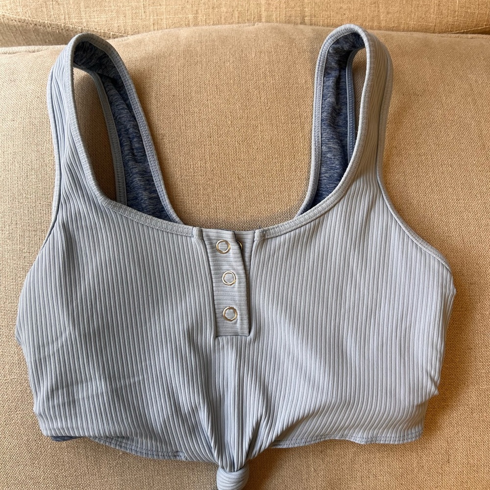 Bombshell Sportswear Gray Ribbed Sports Bra